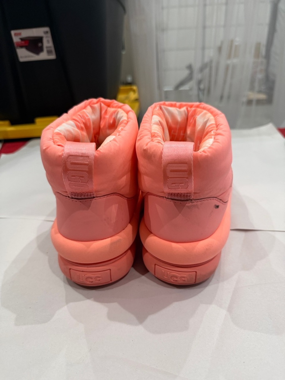 UGG Coral Pink Puffy Ankle Winter Boots - Picture 3 of 4